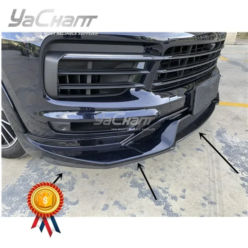 

Car-Styling Carbon Fiber/Portion Carbon Fiber Front Lip Fit For 2018-2020 Cayenne 9Y0 YC D Style Bottom Lip with Undertray