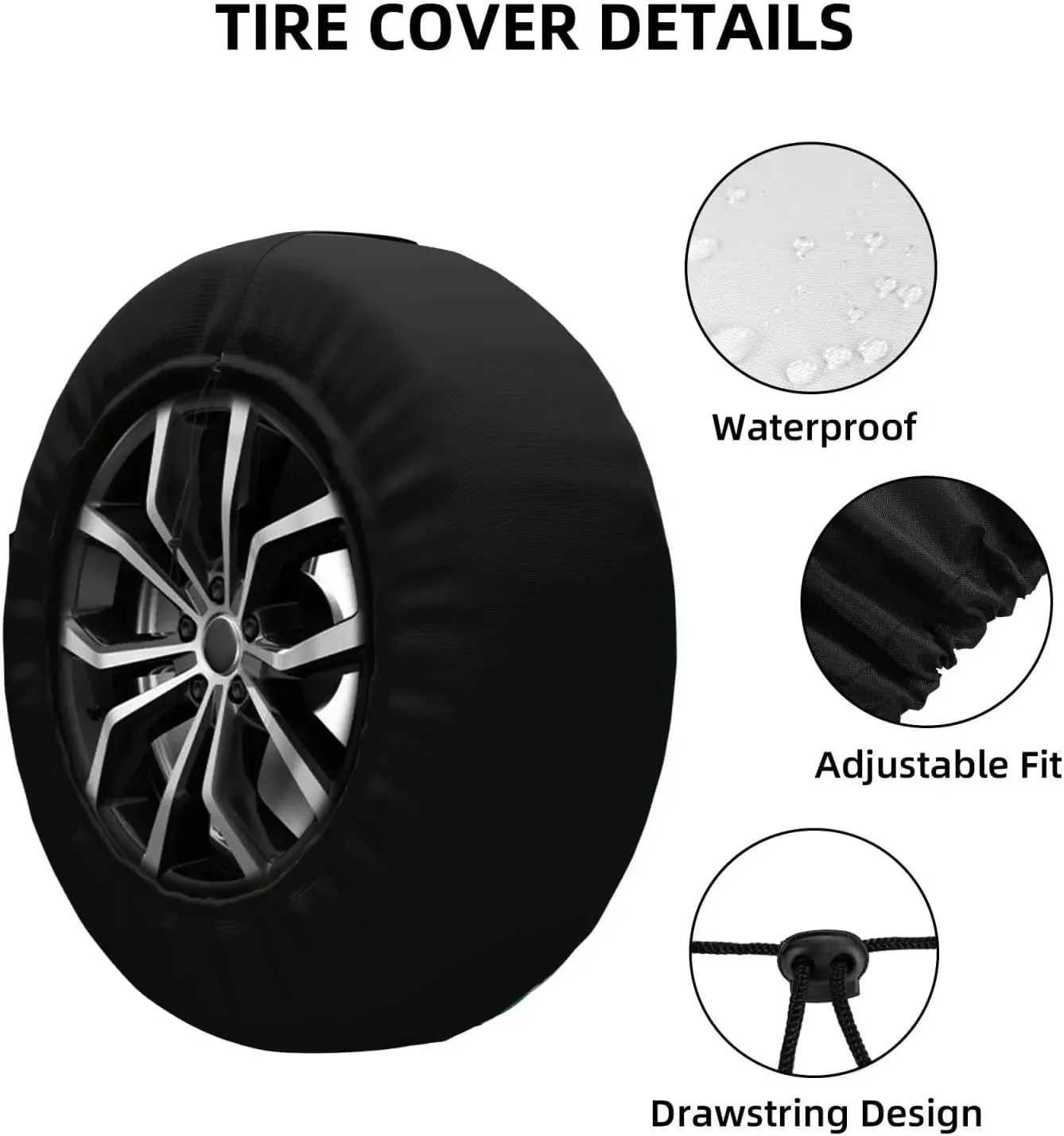 Husky Animal Dog Spare Tire Cover Weatherproof Wheel Protectors Universal Fit for Trailer Rv SUV Truck Camper Travel Trailer