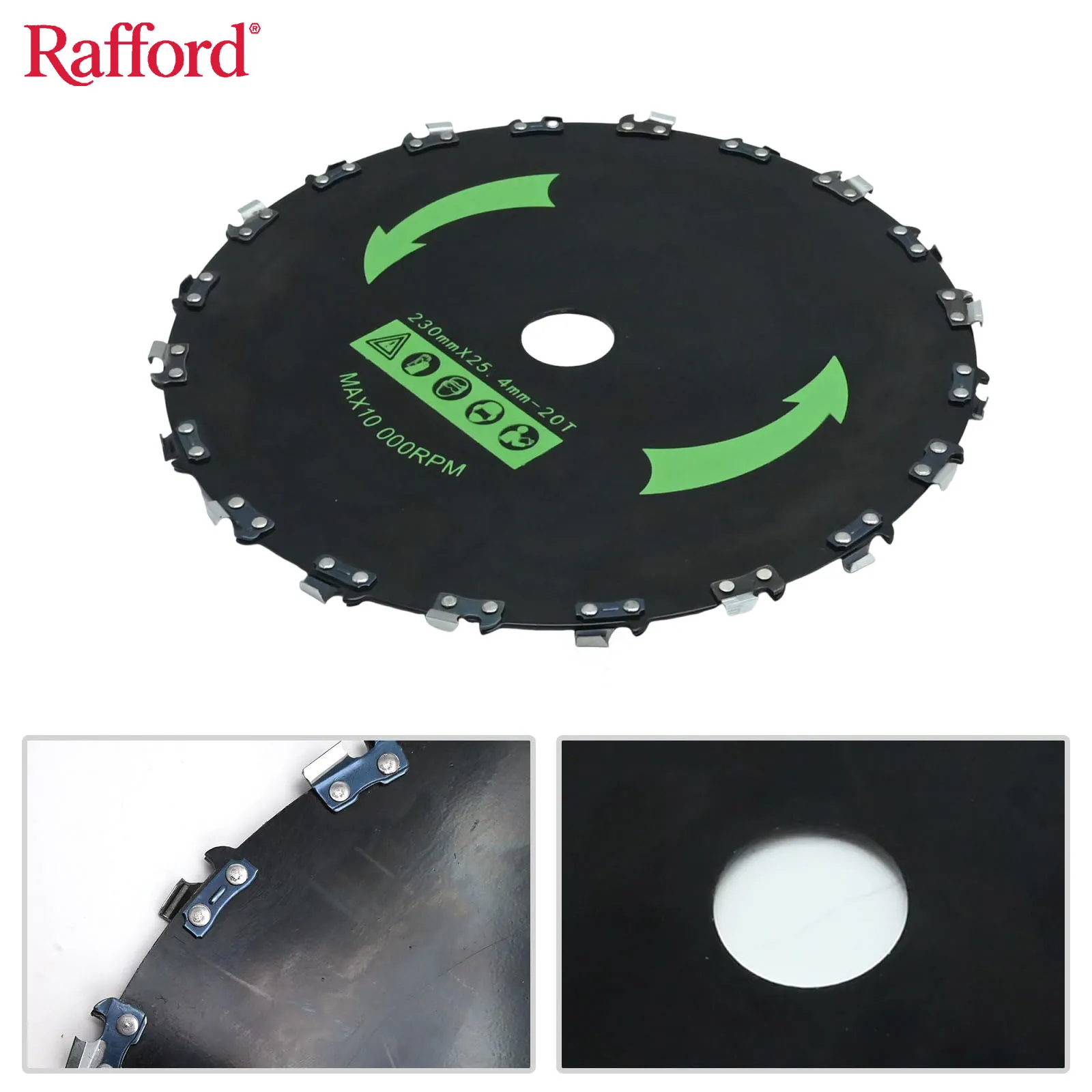 Rafford 1Pcs 9 Inch 20-Tooth Chainsaw Brush Cutter Blade, Round Tooth Trimmer Blade for Weeds, Shrubs, Trees & Bushes Cutting