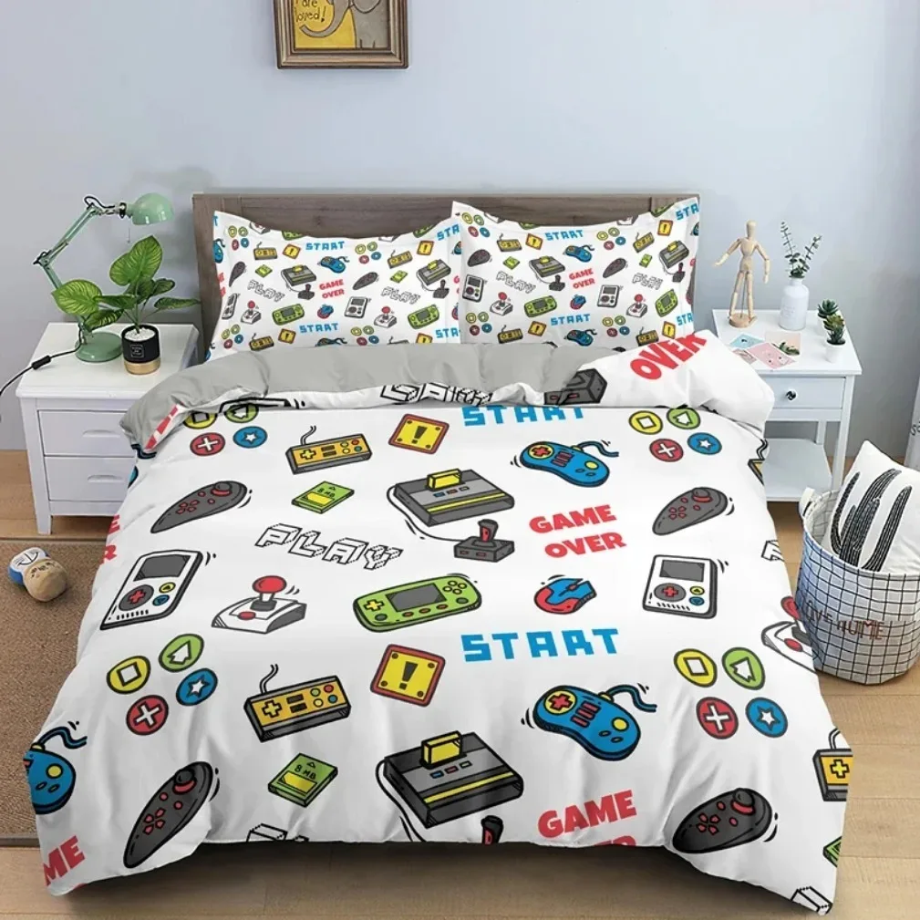 Console Themes Bedding Set Gamer Joystick Duvet Cover Set Video Games Comforter Cover for boys teenagers adults