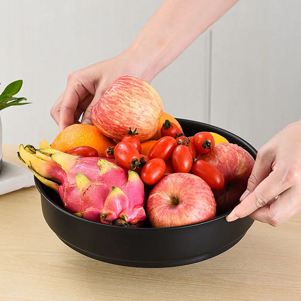 

1Pc Rotating Seasoning Rack Black Kitchen Storage Tray Desktop Sundries Holder Fruit Plate Multipurpose Rustic Decoration Gift