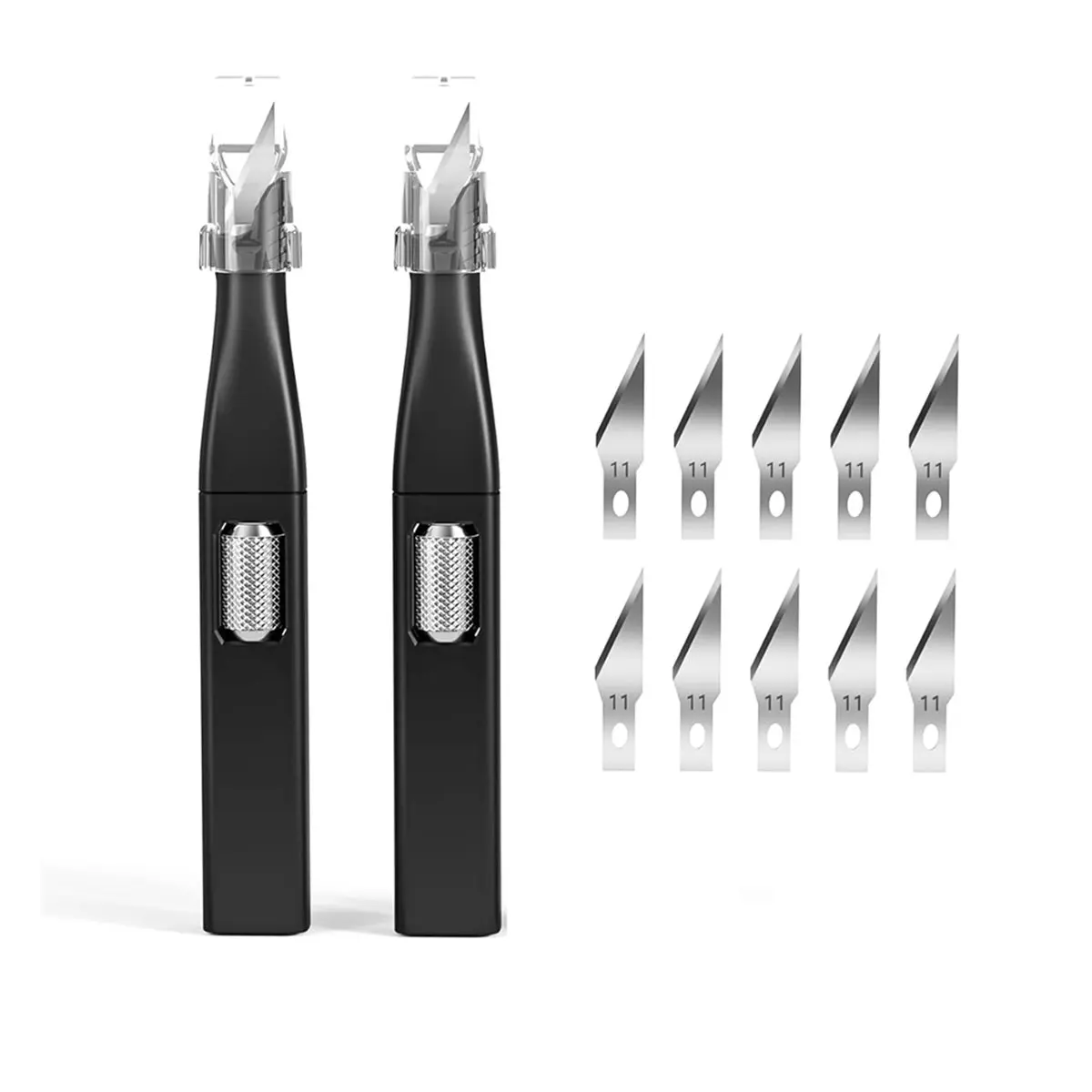 AT33 2pcs DIY Aluminum Handle Carving Knifes Comes with 10 Horseshoe Art Blades That Can Be Replaced By Yourself