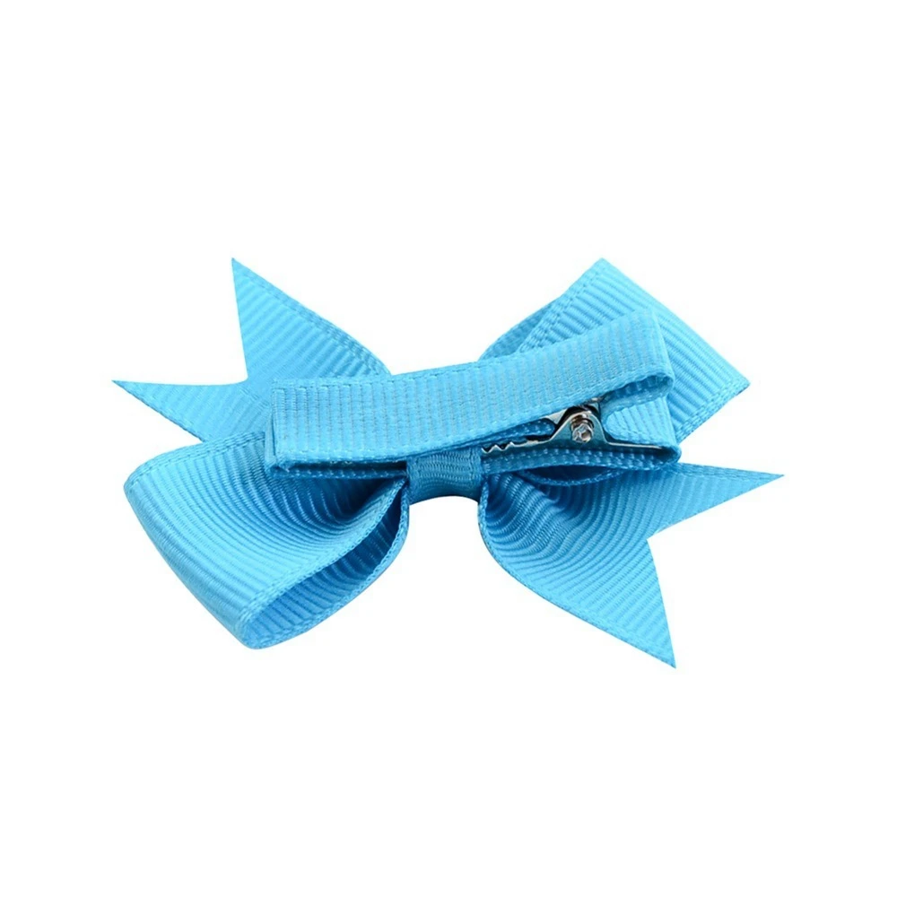 20pcs/lot Solid Color Grosgrain Ribbon Bowknot Kids Hair Clips Handmade Bows Baby Girls Barrettes Hairpins Photo Props Gift Sets