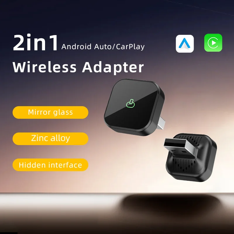 

TrolinkTek 2025 Mini Wireless CarPlay Adapter Android Auto Wireless Dongle Wifi5.8G Auto Connect Support Spotify Music Plug&Play