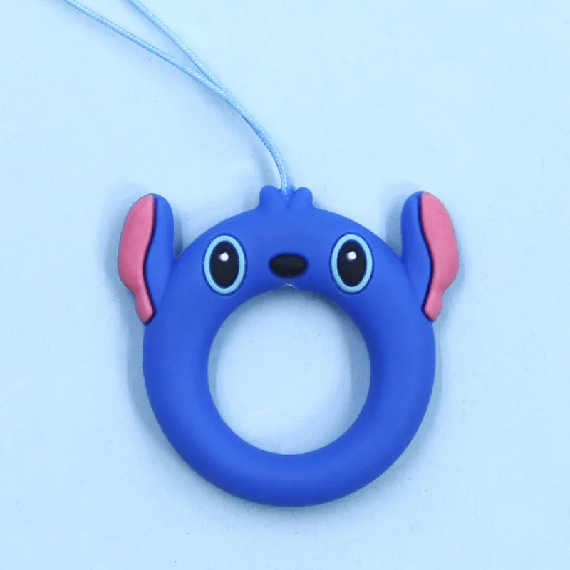 Anillo de Silicona con Diseño de Mickey Mouse y Fresa, Soporte para Teléfono Móvil