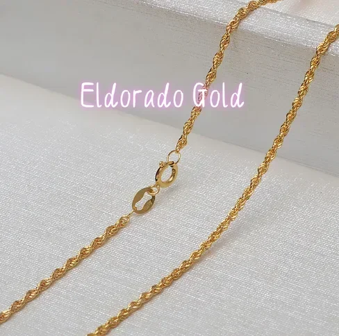 

Eldorado Gold 24k gold necklaces for women 999 stamp rope chain necklace fine gold jewelry