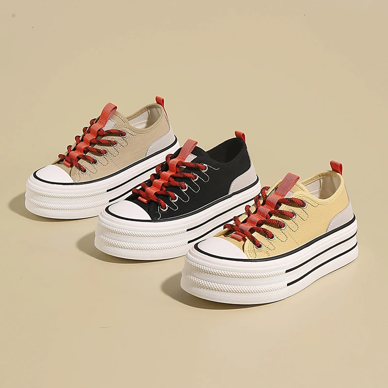 Atmungsaktive Plateau-Sommer-Canvas-Schuhe für Damen 2026 – Neue lässige Einzelschuhe mit erhöhter Sohle