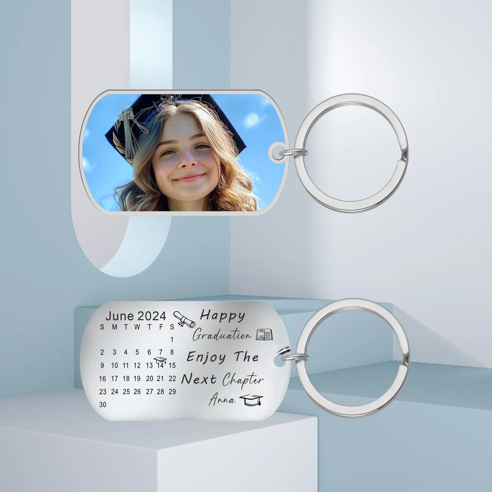 

Personalized Graduation Stainless Steel Keychain Custom Class of 2024 Graduation Keyring High school Grad Gift Teacher Gifts