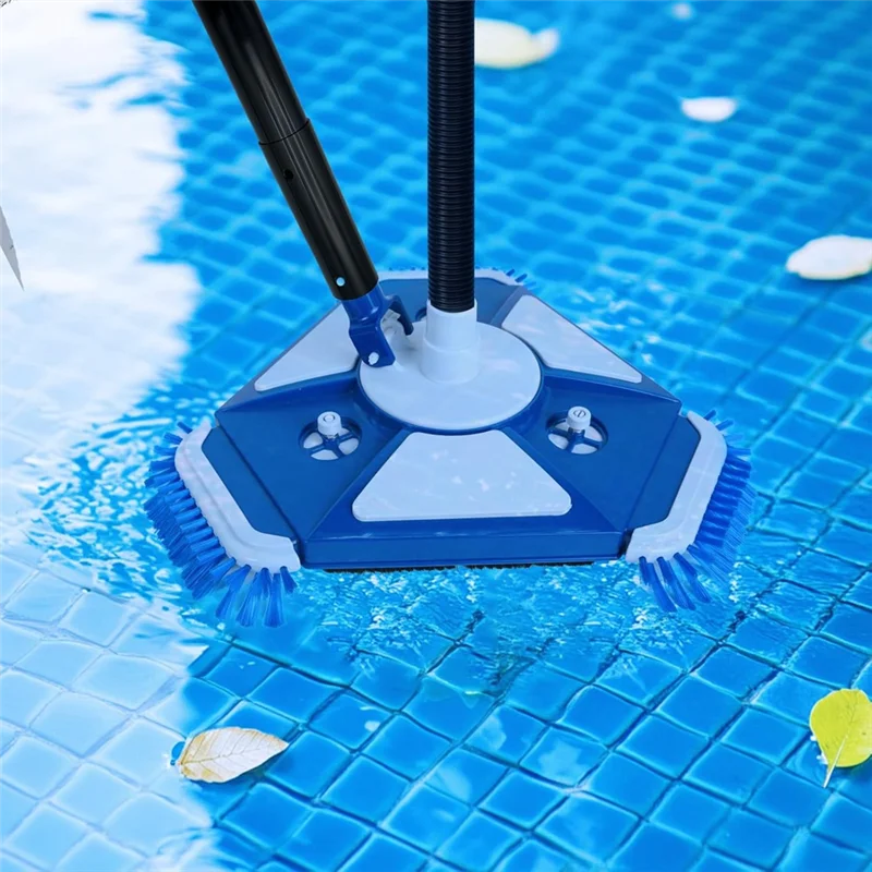 رأس مكنسة كهربائية معززة لحمام السباحة مع فرشاة جانبية عالمية ومحول خرطوم قابل للدوران