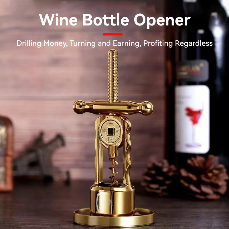 

Zinc Alloy Plated With Copper Wing Corkscrew Manual Wine Opener Wine Cork Remover Opener Wine Bottle Artifact