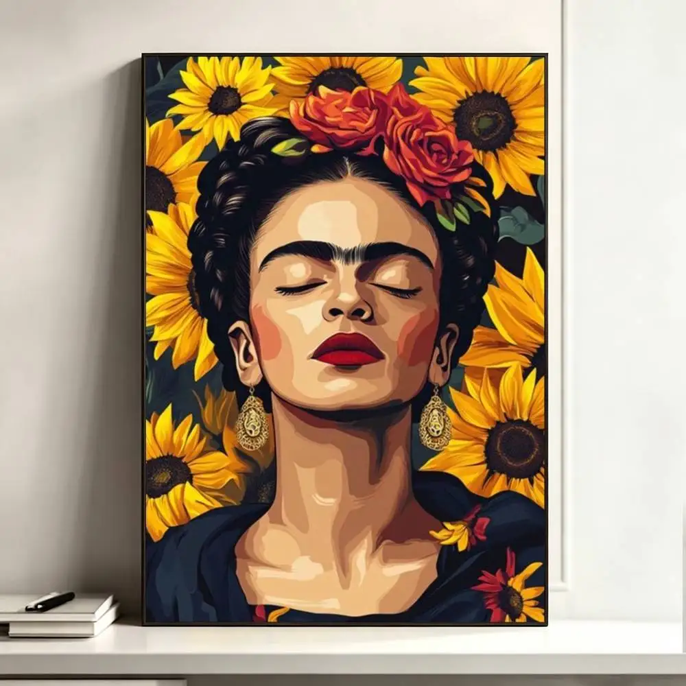 F-FridaS-S K-Kahlo art  Poster High Quality Dorm Living Room Aesthetic Wall Decoration Painting Stickers Gift
