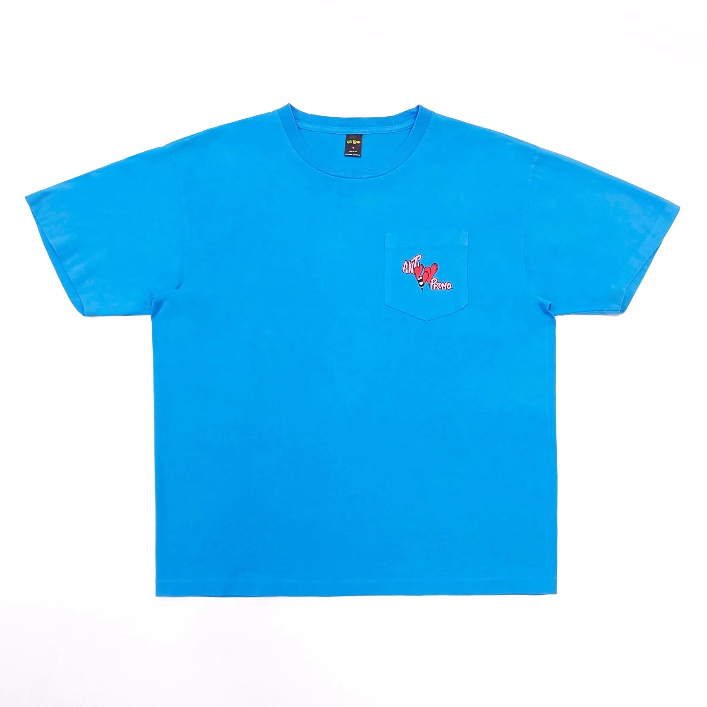 Matty Boy Anti Promo Letter Pocket Sea Blue Short Sleeve Tee
