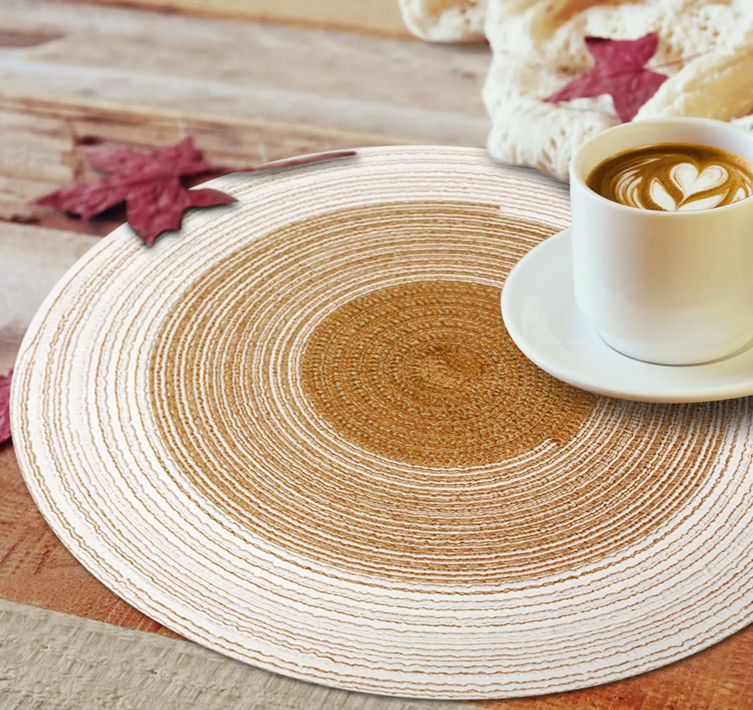 

Round Placemats Set of 6, The Place Mats, Suitable for Holiday Parties, Family Gatherings and Daily Use