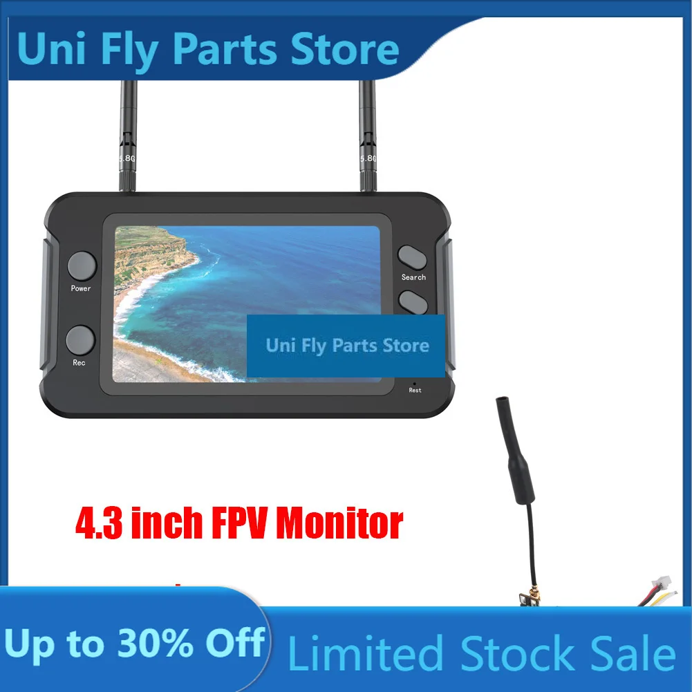 UniFly 5.8G FPV Goggles Monitor Video Glasses Headset HD 40CH DVR Dual Antenna W/ 5.8G 25mW Transmitter Fpv Camera+Osd For Racin