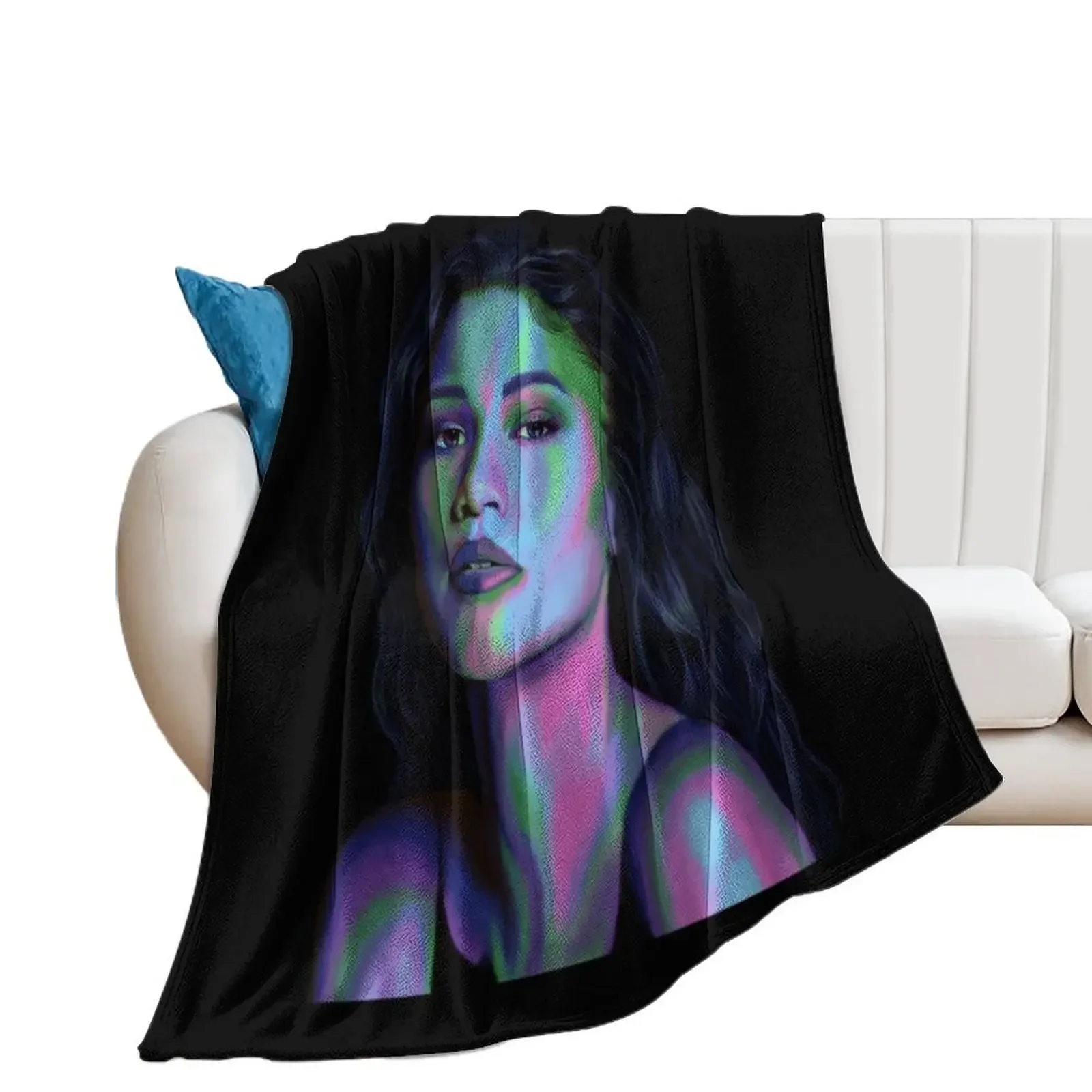 

Zendaya in Color Throw Blanket cosplay anime Flannel Fashion Sofas christmas gifts Blankets