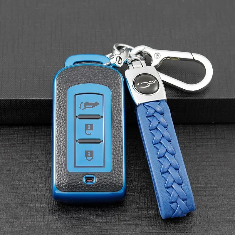 TPU Leahter Car Smart Key Case Cover for Mitsubishi Pajero 3 Outlander III 2013 - 2019 ASX 2020 Shell Holder Protector