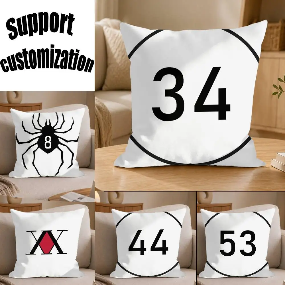 

Anime HunterXHunter NumberS Logo Square Sofa Pillow Cover Solid Color Living Room Home Decor Cushion Case
