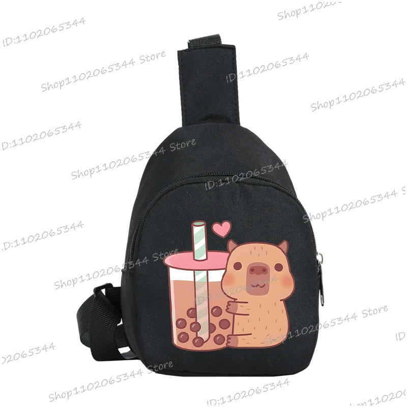 Borsa a tracolla per cartoni animati Capybara Borsa a tracolla per bambini con animali divertenti Borse a tracolla Capybara alla moda nere rosa viola