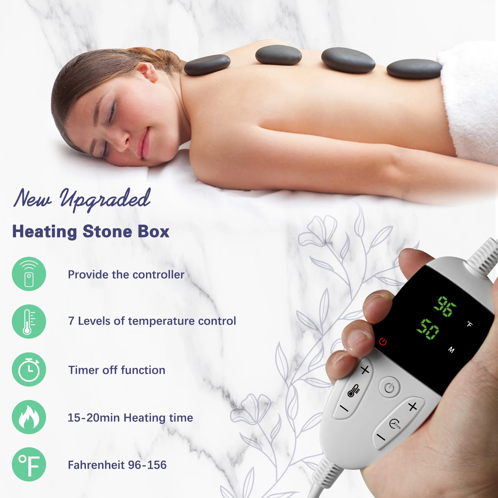 Hot Stone Massage Set with Temperature Adjustment ,Professional Spa Massage Tools, Relieve Tension and Muscle Pain