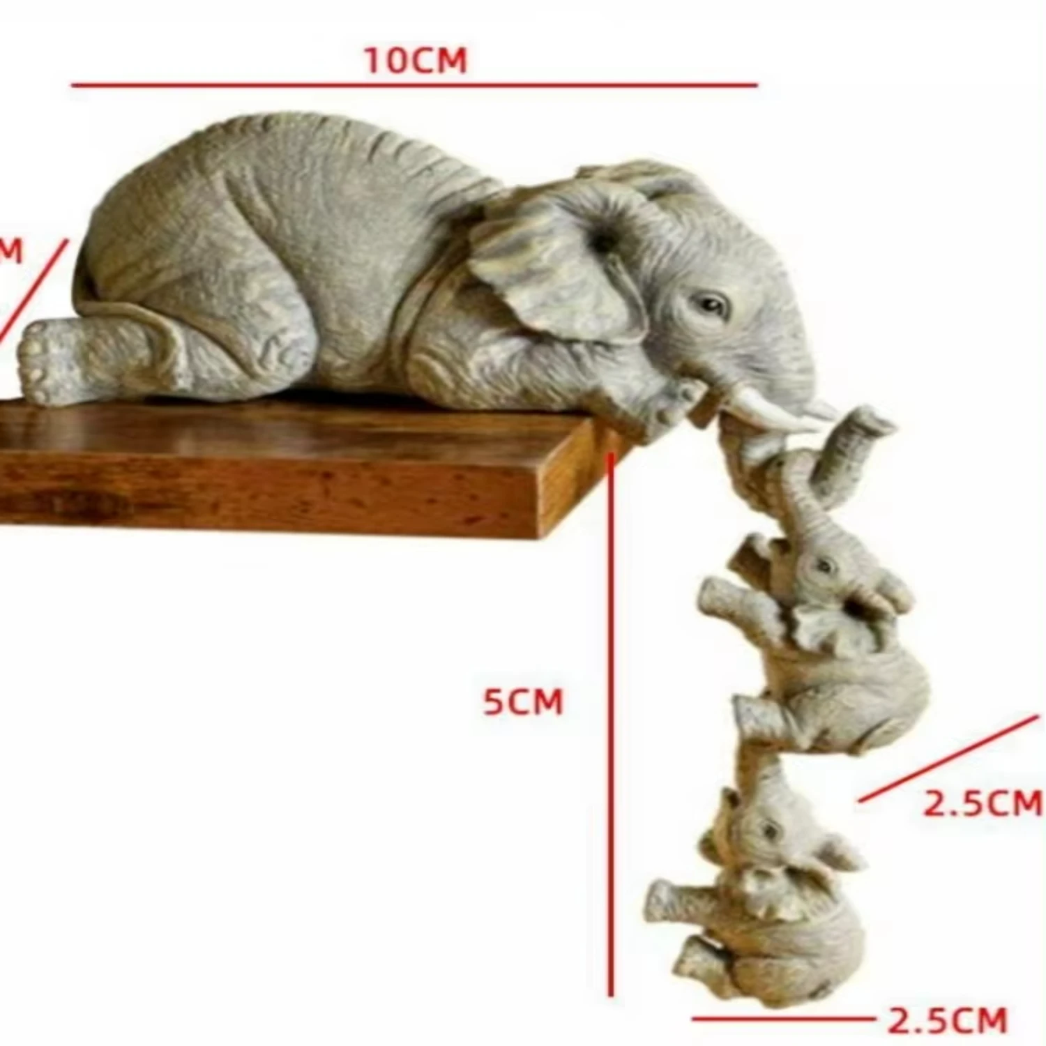 New 3pcs/set Cute Elephant Figurines Elephant Holding Baby Elephant Resin Crafts  Furnishing Gift