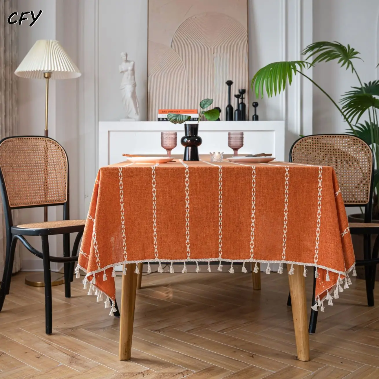 

American Orange Hollowed Out American Countryside Rectangular Tablecloth Pendant Tea Table Pad Meal Cloth Photo Background Cloth