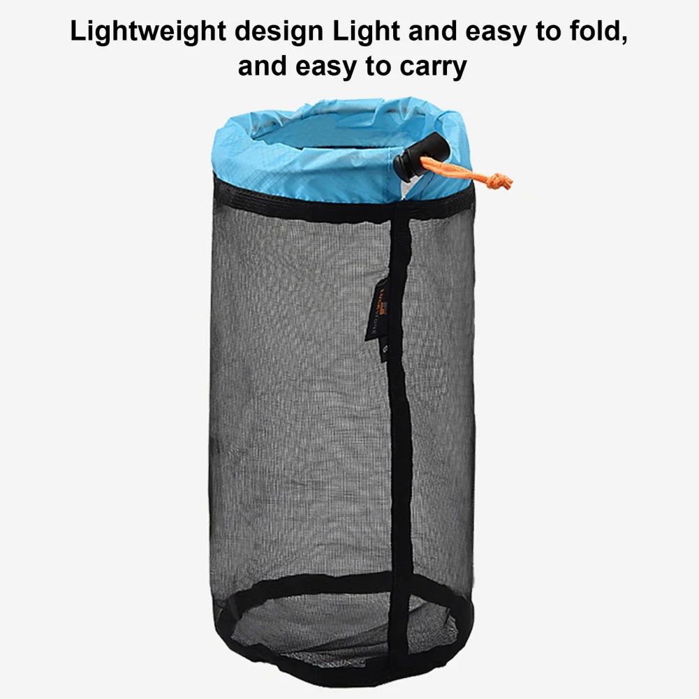 Portable Ultralight Mesh Storage Bag Foldable Multi-color Drawstring Organizer For Clothes Quilts Down Jackets