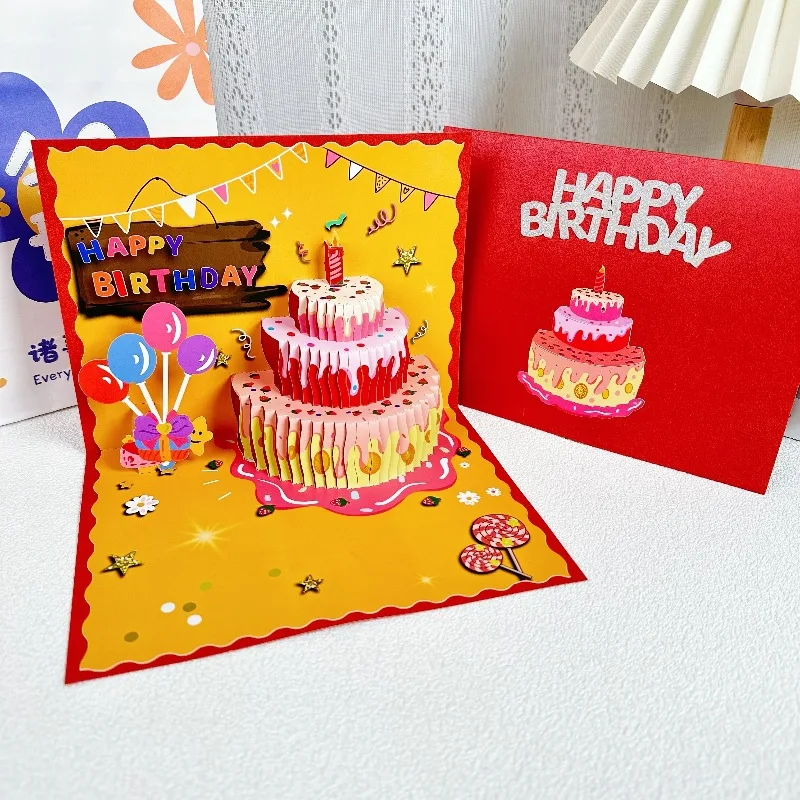 3D Pop-Up Birthday Card with Envelope Birthday Greeting Cards Perfect Party Supplies Great Gift to Family Friends Lovers