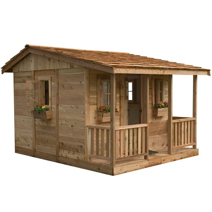 10X12 Deluxe Cedar Cabin Outdoor Storage Shed Garden Tools