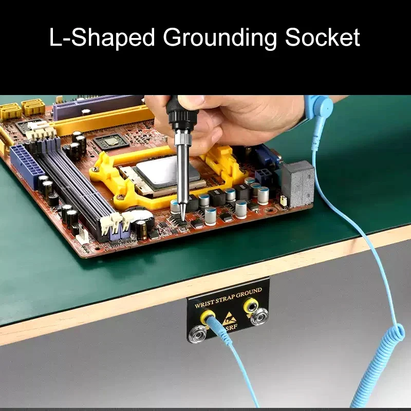 المهنية مكافحة ساكنة ESD مقبس أرضي L-شكل 2/3/4/5/7 حفرة الموز التوصيل لأجهزة الكمبيوتر والهاتف أدوات إصلاح الإلكترونيات #3