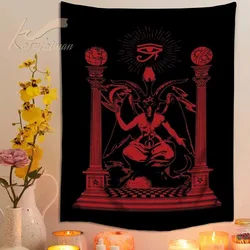 Satanic Goat Baphomet Lucifer Satan Tapestry Boho Decor Blanket Curtain Wall Decor Polyester Home Decoration dropship