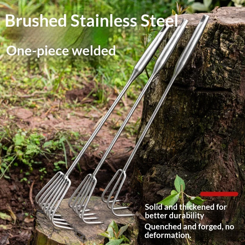 Garden Rake with Multiple Teeth for Leaf Sweeping Weed Removal And Soil Aeration
