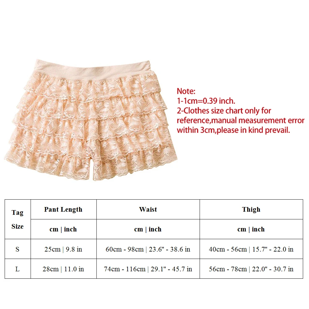 Lace 6 Layers Safety Short Pant Bloomers Shorts for Women Lingerie Briefs Ruffle Layered Frill Panties Ruffle Casual reetwear