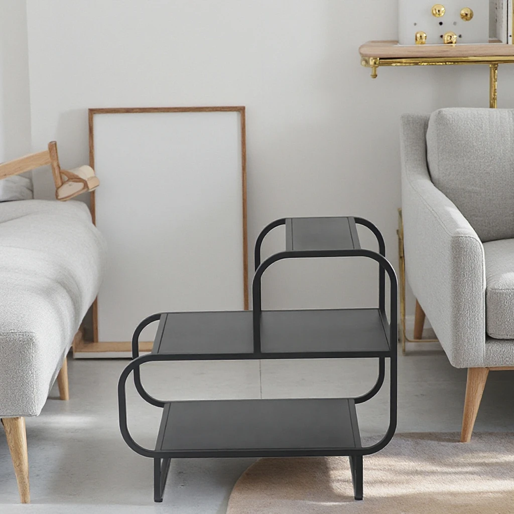 Modern Ins Style Convertible Metal Steel Powder Coated Sofa Side Table Living Room Coffee Table Furniture