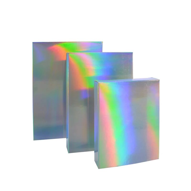 50 Pcs Holographic Gift Party Paper Box Laser Card Case Cartons Gift Boxes Cosmetics Package Candy Boxes Wedding Favour