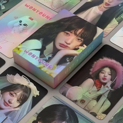 55Pcs/Set KPOP Wonyoung Laser Boxed Birthday Lomo Cards Fashion Ins Dance Stage Selfie Photocards Postcards Fans Collection Gift