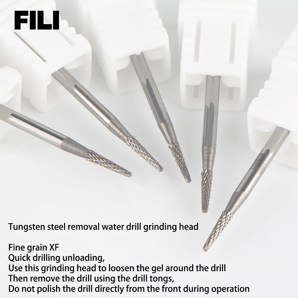 Tungsten steel Carbide Nail Drill Bit Milling Cutter Burrs Electric Nail Drill Accessories  For Manicure Rotate Burr Polish Tool