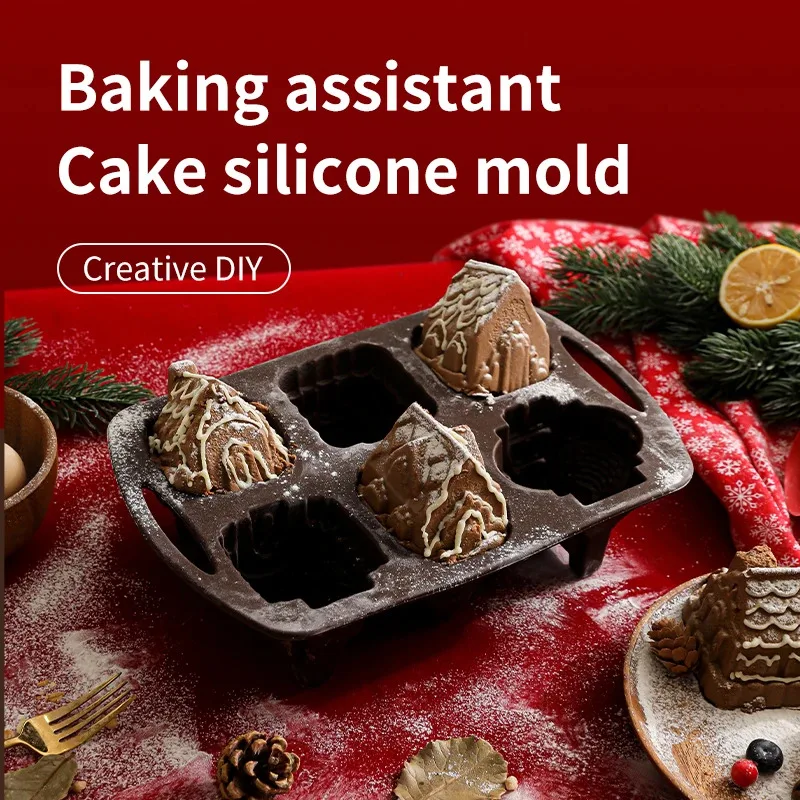 

Silicone Baking for Christmas Gingerbread Houses Food-Grade Cake Mold Non-Stick & Heat-Resistant Perfect For Holiday Baking