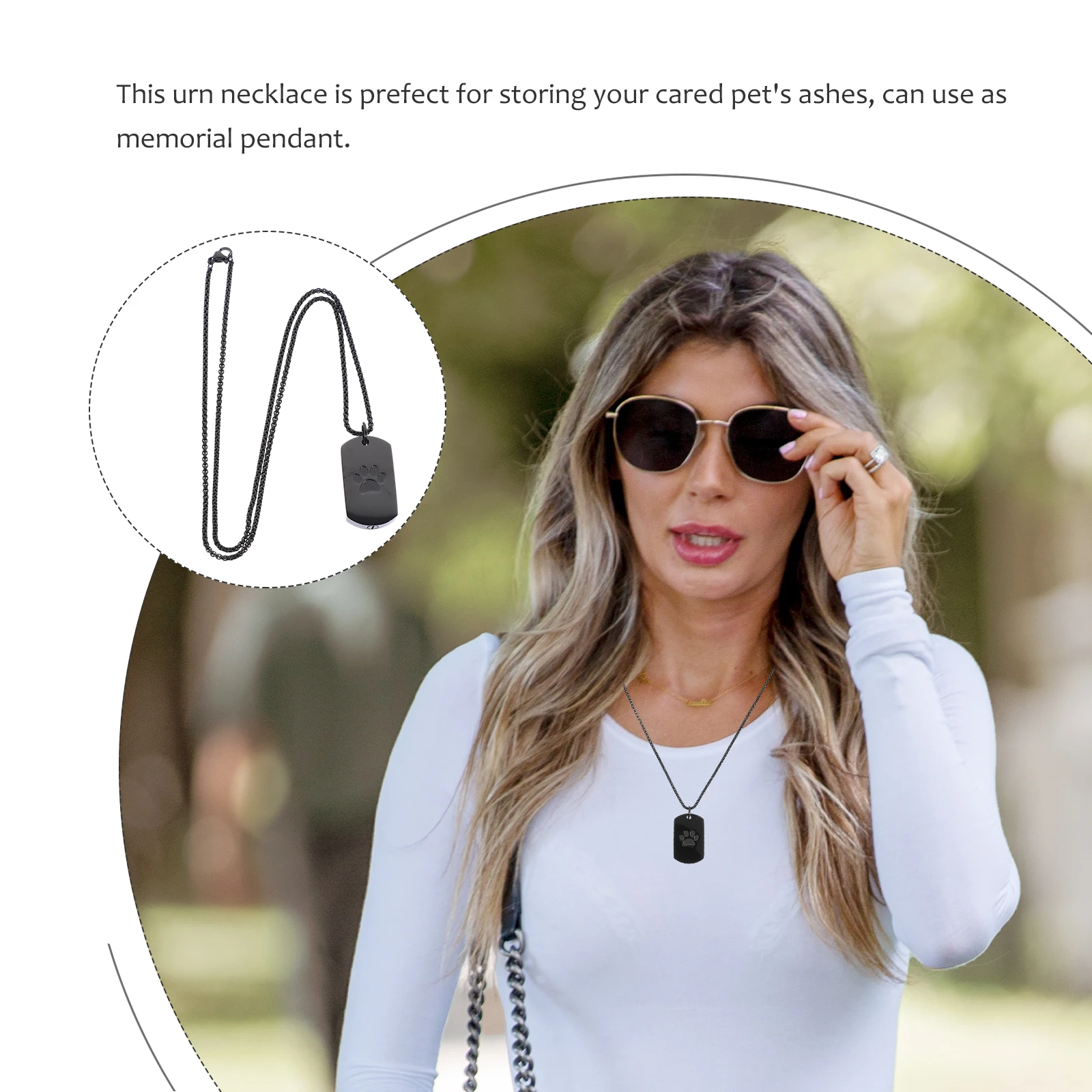 

Pet Urn Necklace Square Memorial Pendant for Ashes Silver 60cm Chain 32 5x18 5x5mm Keepsake Jewelry Lightweight Non Fading Anti