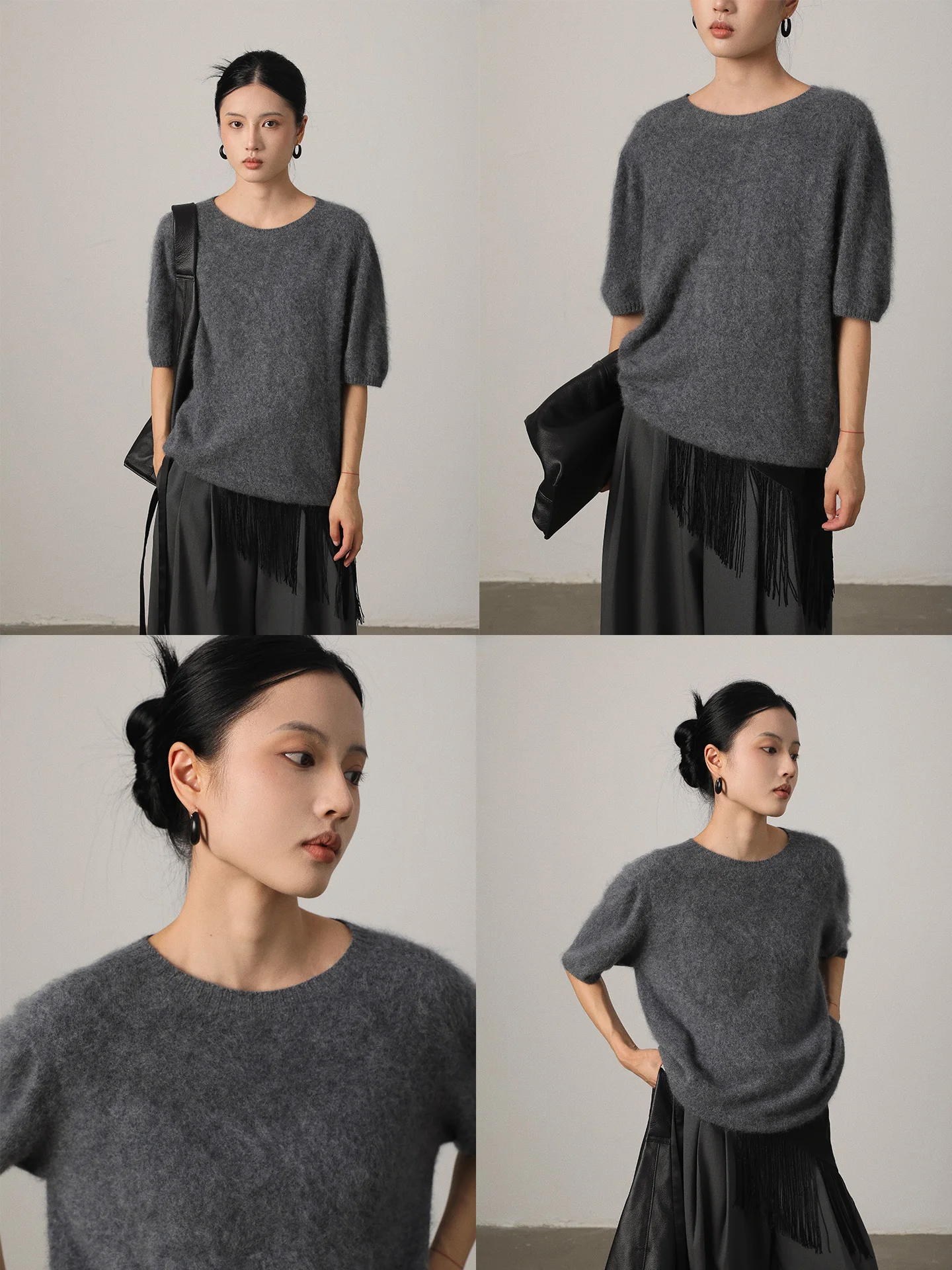 

Вязаный свитер Vimore из толстой овечьей шерсти с круглым вырезом, эффект облачной мягкости, для женщин, повседневный, в стиле Lazy Sle