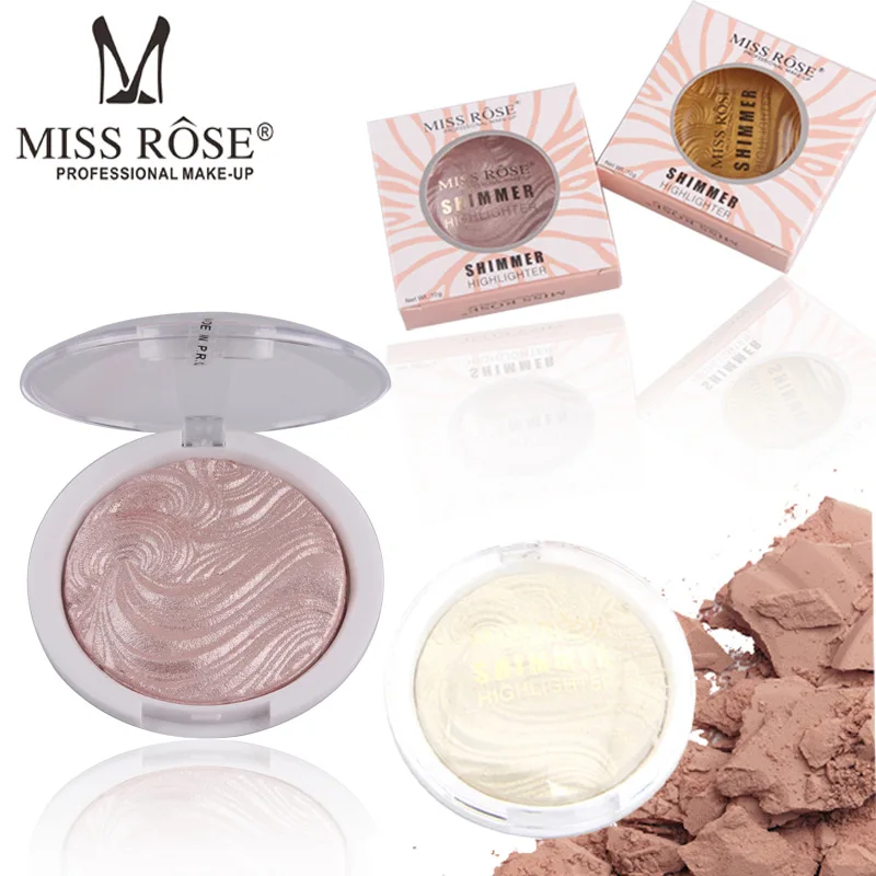 

MISS ROSE Baked Minerals Glitter Highlighter Make-up Lightweight Luminous Finish Sheer Coverage High Light Highlighting Powder