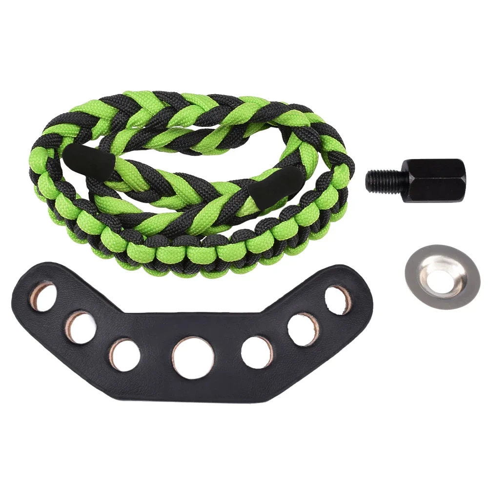 1Pc Bow Sling Archery Adjustable Compound Bow Wrist Rope Green Color Weave Braided Cord Rope Compound Hunting