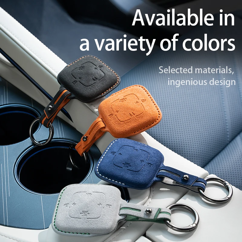 ZEEKR 001/007X special suede key protection case,KEY FOB COVER Bluetooth key bag, buckle alcantara car accessories