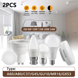 2PCS Led Spotlight 24W MR16 AC100-240V Downlight Bulb E27 E14 Spot GU5.3 GU10 Lamp Lighting Indoor Home Decoration Bombillas