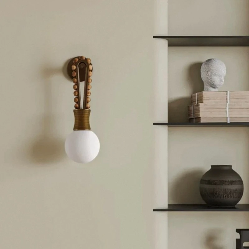 French Mid-Century Marble & Brass Wall Lamp Minimalist Sconce for Living Room, Bedroom, Study & Hallway
