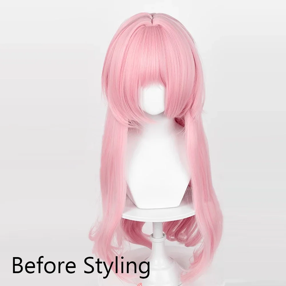 Game Arknights Goldenglow Cosplay Wig Women Long Straight Synthetic Pink Braid Fluffy Hair Wigs Halloween Party Costume Props