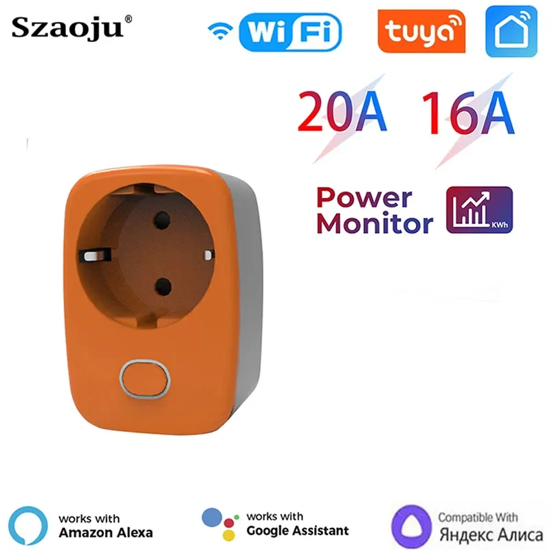 

SZaoju Tuya Smart Plug Power Monitor WiFi Socket Smartlife App Works with Alexa Google Home Alice Smart Things Smart House