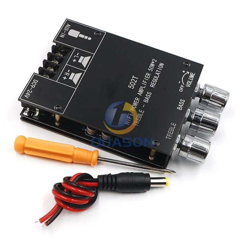 Digital TPA3116D2 Bluetooth 5.0 Subwoofer Amplifier Board 2.0 Channel Power Audio Stereo Amplifier Board 2*50W Bass AMP ZK-502T