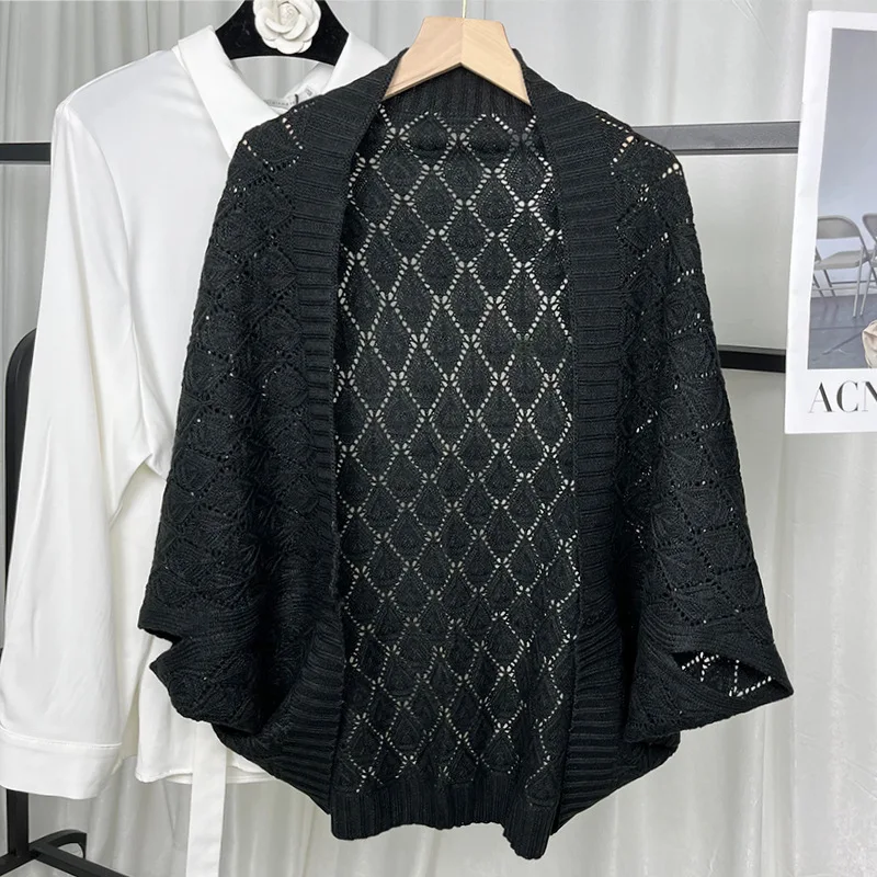 Women Cardigan Autumn Winter Single Breasted Cropped Blouses Korean Fashion Knitted Batwing Sleeve Mujer Coat Spring
