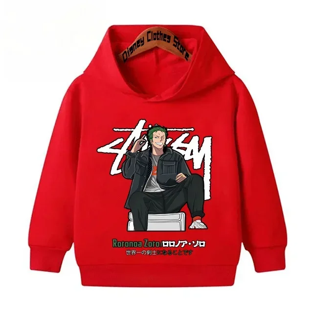 Anime One Piece Hoodie for Kids Clothes Boys Fashion Luffy Pullover Sport Sweatshirt Coat Girls Clothing