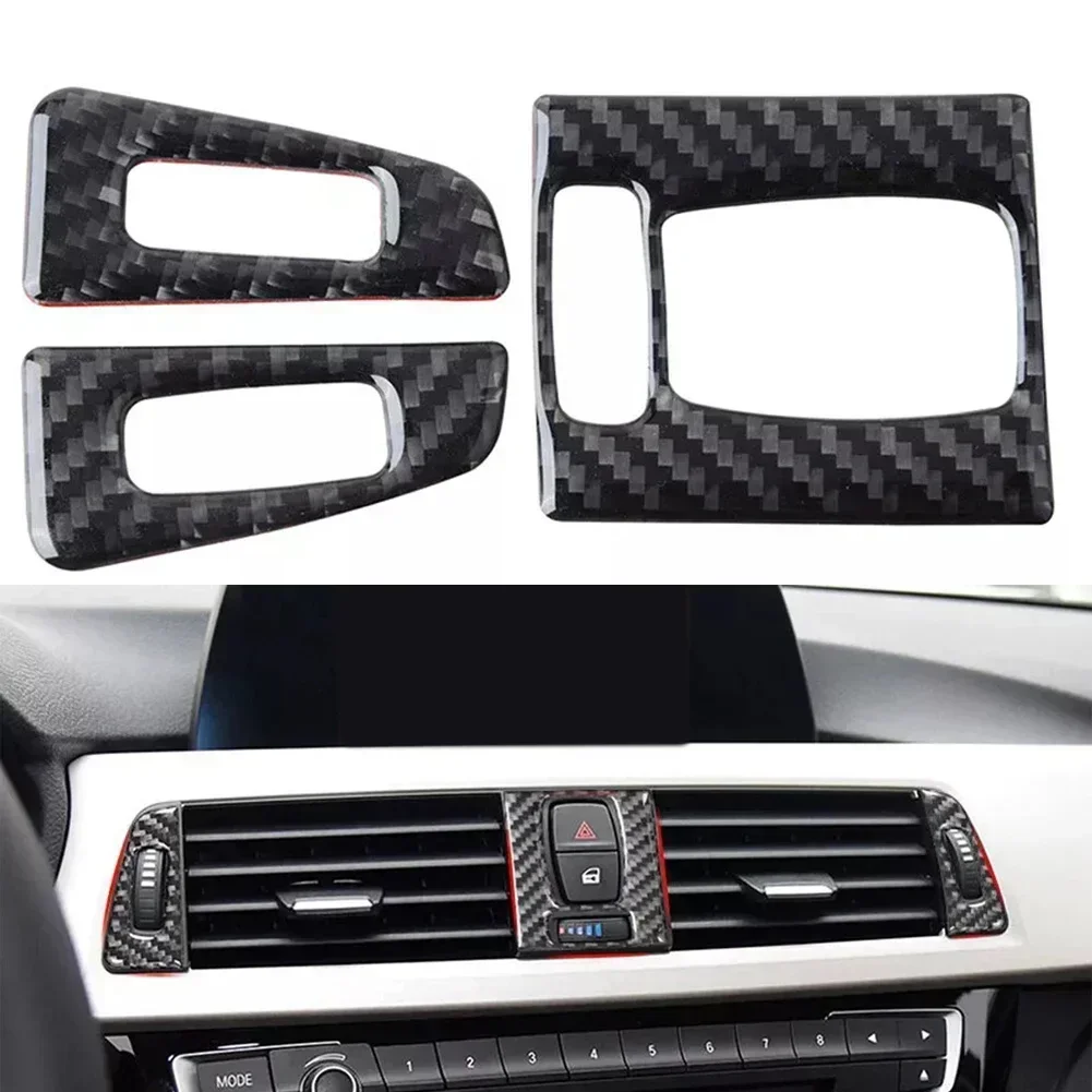 

3PCS Decoration Cover Trim Part Accessories Carbon Fiber Material For BMW 3 4 Series For 3GT F30 F31 For F32 F34 13-18 Interior